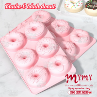 Khuôn silicon 6 bánh donut tạo hình bánh, đổ rau câu